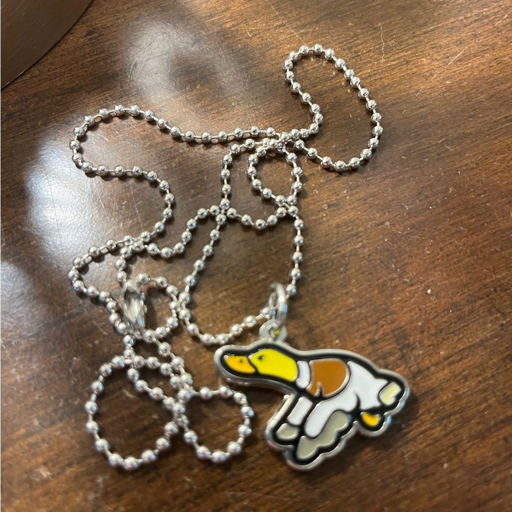 Human Made Duck Pendant Necklace - Silver and Yellow Bape Nigo